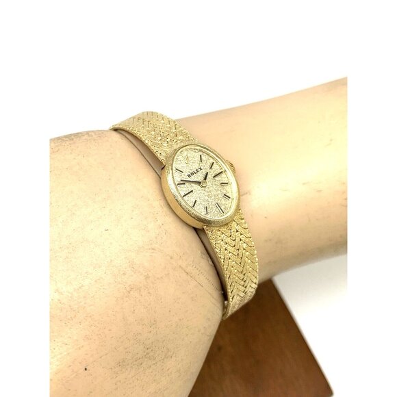 Rolex Women's Watch Vintage 8193 Cocktail 14k Gold 1400 Manual Wind Petite 15mm - Picture 4 of 16